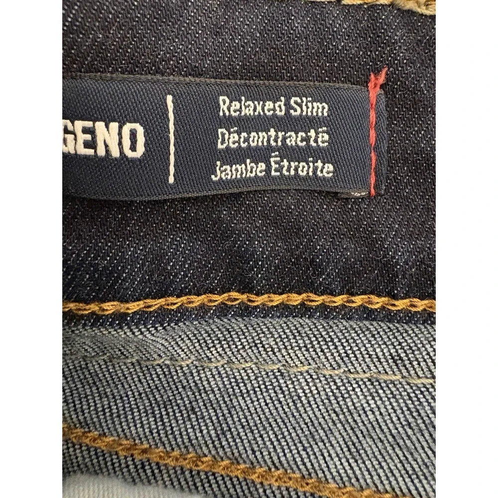 True Religion Blue Geno Relaxed Slim Jeans Mens Size 43x32 Embroidered Logo